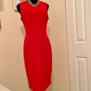 Mid-Length Red Shift Dress